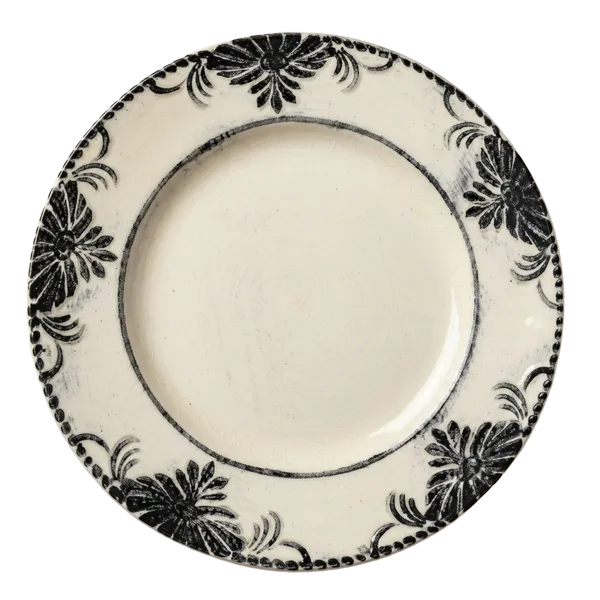 Bajo plato flor negra